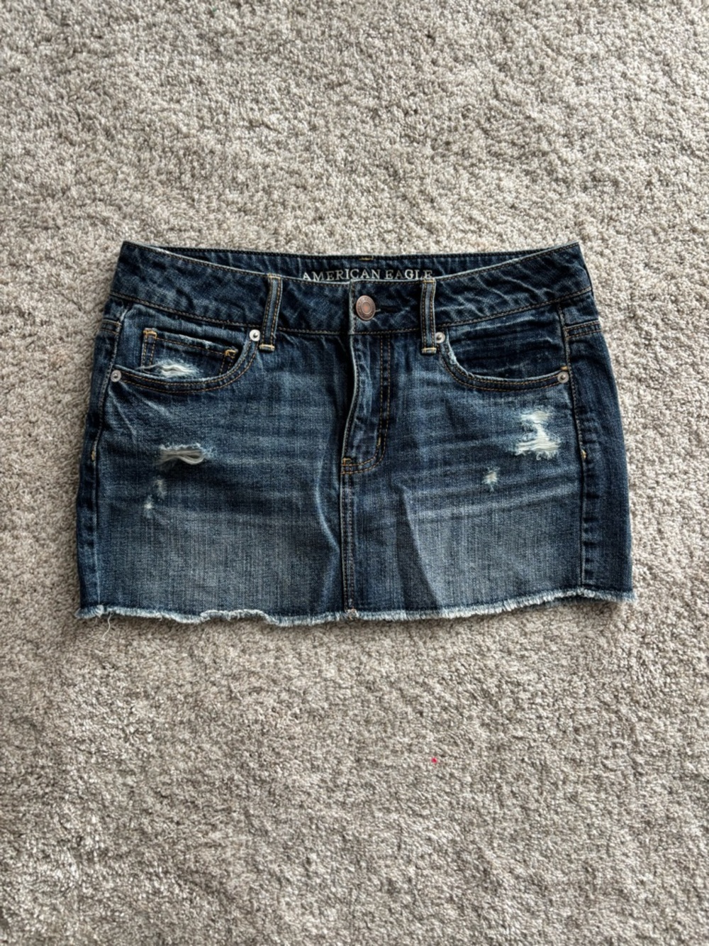American Eagle Outfitters Distressed Denim Mini Skirt